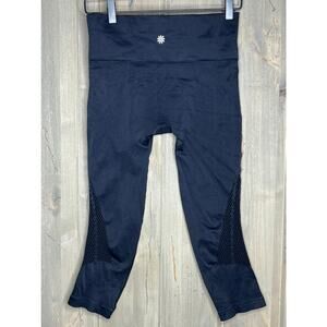 Athleta black cropped workout leggings cut out on sides, Medium